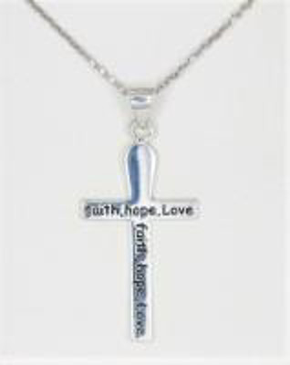 Picture of Faith Hope Love Sterling Silver Cross - 18 inch chain