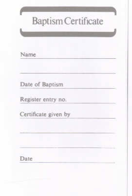 Picture of Baptism Certificate Book B5: for the Anglican Church