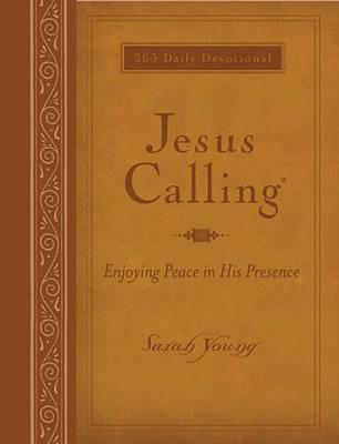 Picture of Jesus Calling Large Delux Clear print: Tan Leathersoft