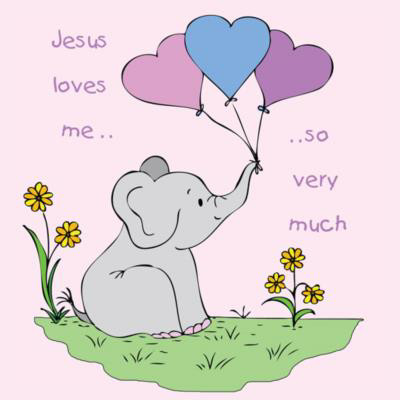 Picture of Wall Art small square: Jesus loves me (pink)
