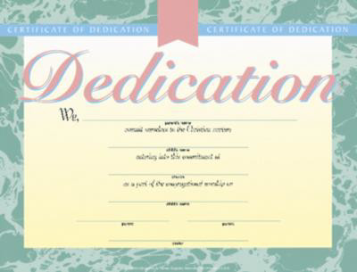 Picture of Dedication Certificates (Pack of 6)