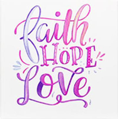 Picture of Wall Plaque: Faith, Hope, Love