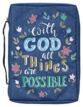 Picture of Bible Case: With God All Things are possible (Blue)