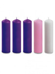 Picture of Pillar Advent Candle Set 8"x2" Purple, Pink and White