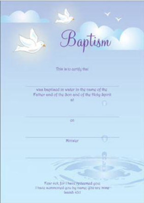 Picture of Baptism Certificate (Pack of 10)