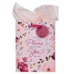 Picture of Gift Bag : Plans Burgundy Floral. Med