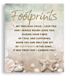 Picture of Message Plaque:Footprints Size: 5 inch x 5 3/4 inch